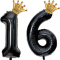 40 inch Large Black 16 Balloon Number by Unknown