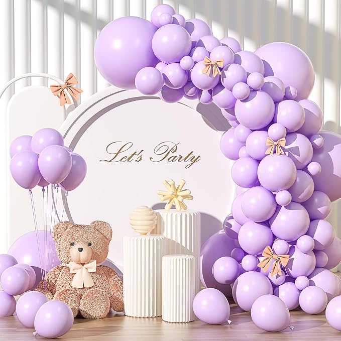 Pastel Purple Balloons Different Sizes 135pcs 18 12 10 5 Inch Light Purple by YISHEBAPA