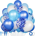 68Pcs Blue and White Balloons Kit 12 Inch, Baby Shower, Graduation Decorations by KUULBELAballoons