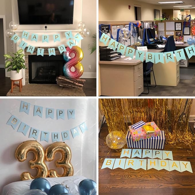 Teal Happy Birthday Banner - Image 7
