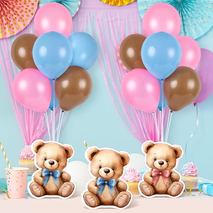 12 Sets Bear Balloon Stand Kit for Table Bear Baby Shower Centerpieces for - Image 7