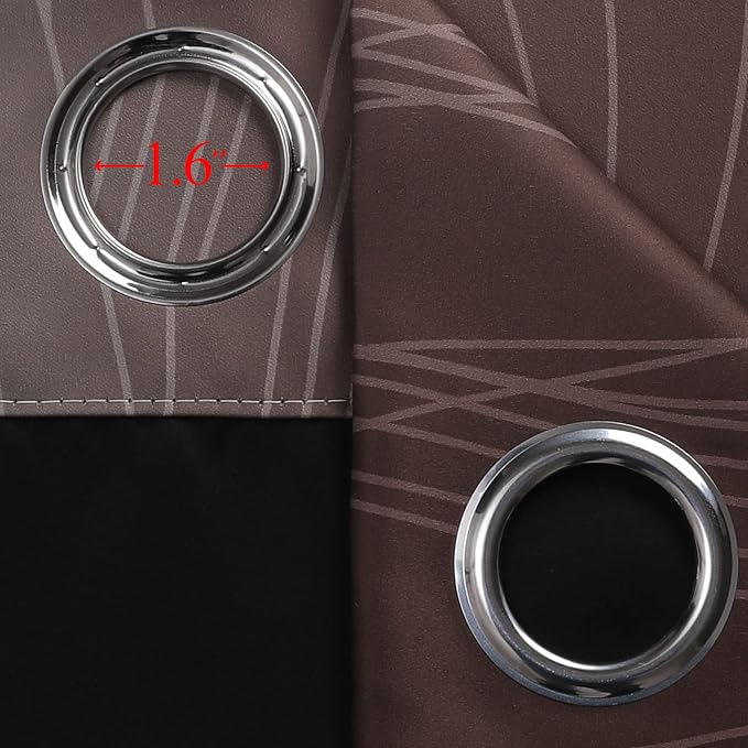 Teal and Brown Blackout Curtains 54 Inch Length, Light Blocking Gradient - Image 7