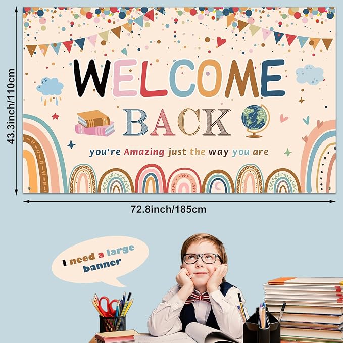 Tatuo Welcome Back to School Banner First Day of School Backdrop Banner Large - Image 2