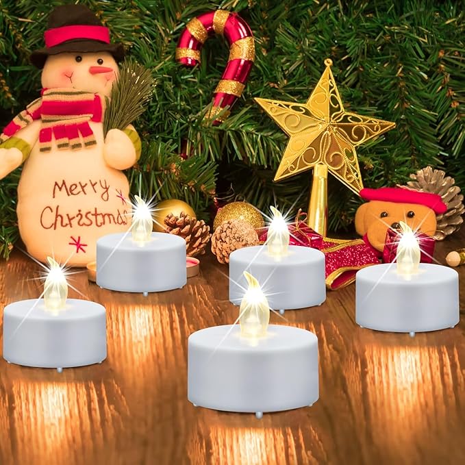 Tea Lights, 200PACK Flameless LED Tea Lights Candles, Flickering Warm White, 200 Hours Battery-Powered Tea Light, Ideal Party, Wedding, Birthday, Gifts Home Decoration