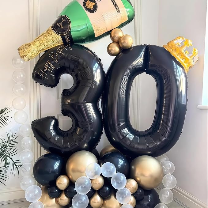 Black 11 Balloon Number, 40 Inch Number 11 Balloon Large Black Foil Mylar - Image 6