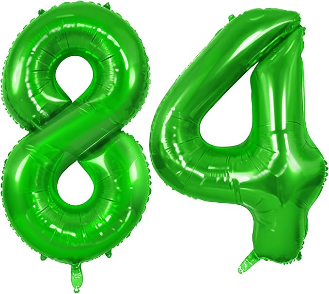 Number 84 Balloons for 84th Birthday Party Decorations, 0-100 Large No.84 by Joycard