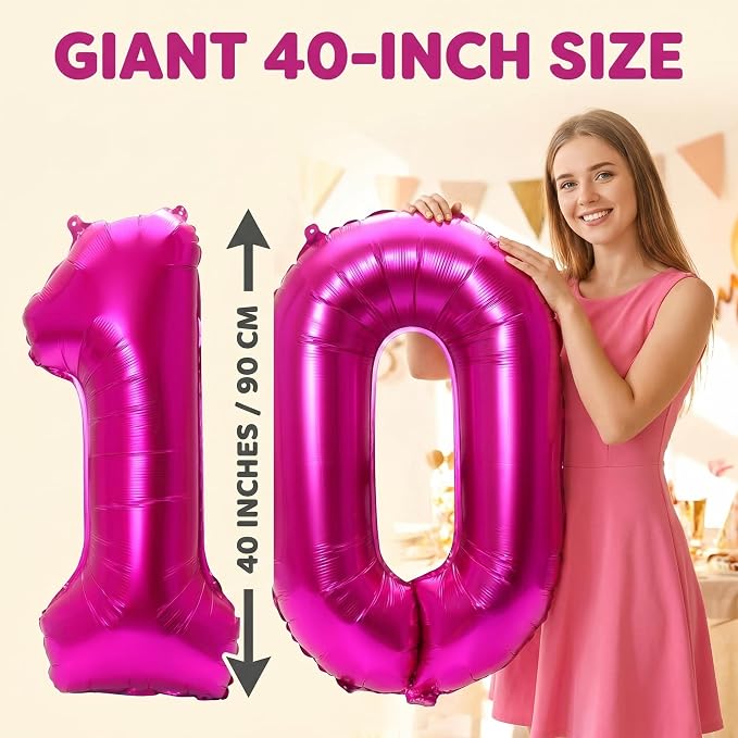 Number 10 Balloon Foil Mylar Balloons - Image 4