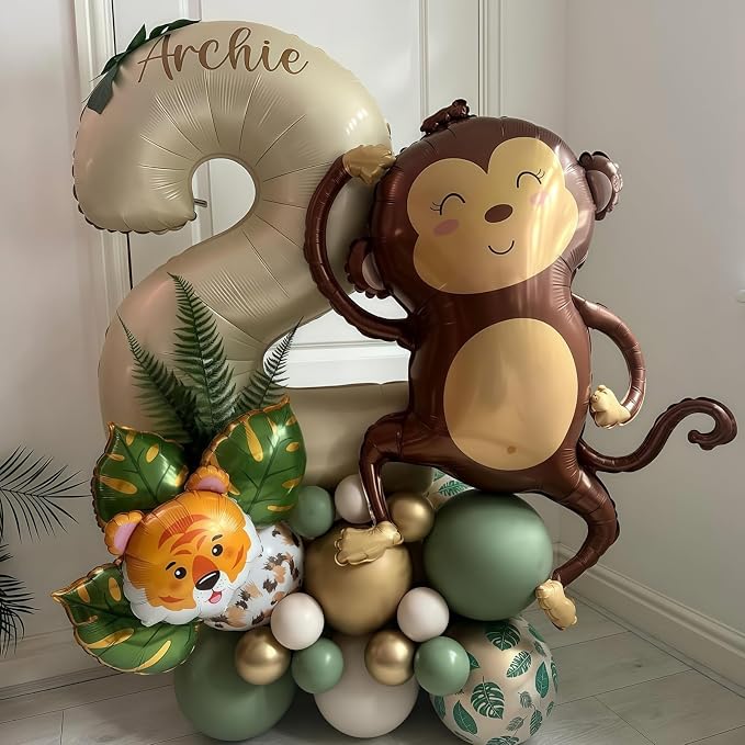 Cream Number 4 Balloons, 40 Inch 4 Balloons Giant Helium Foil Mylar Beige 4 - Image 2