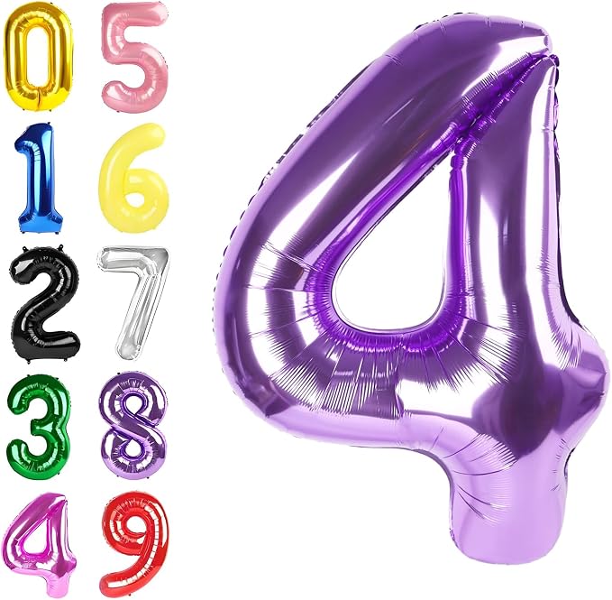 Number 3 Balloon 40 Inch Balloons Purple Birthday Decorations by Argthjy
