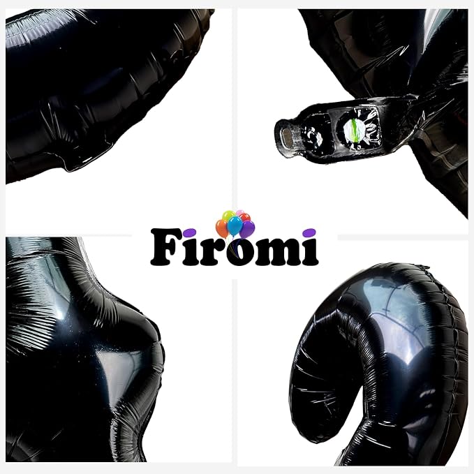 FIROMI 40 Number Balloons Black Big Foil Mylar 40th Balloon Numbers 40-inch | - Image 5