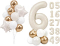 PartyWoo Number Balloons 40 Inch White Number 6 Kit 25pcs by PartyWoo