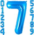 Blue 7 Balloon Number, 40 Inch Number 7 Balloon Big Blue 7 Foil Mylar Helium by BBPOOL
