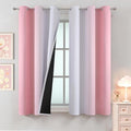 Pink and Greyish White Ombre Blackout Curtains 63 Inches Long by ESTELARTEXTILER