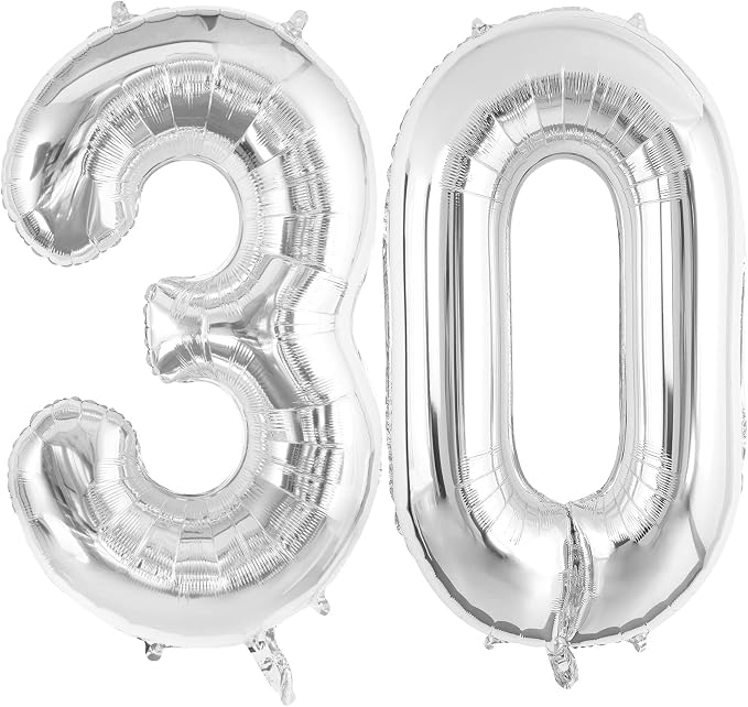 30 Number Balloons Large Foil Number Balloon Big 40 Inch by TOTAFAM
