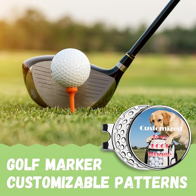 Custom Golf Ball Marker with Magnetic Hat Clip, Personalized Golf Ball Marker Hat Clip, Personalized Hat Clip Ball Marker with Photo, Logo, Name, Unique Gift for Golfers, Dad, Mom, Coach