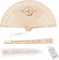 10 PCS Custom Fans Personalized Folding Fans for Line Dancing Wooden Hand Fan Wedding Favors Bulk Fans for Guests Party Event Use (Style07)