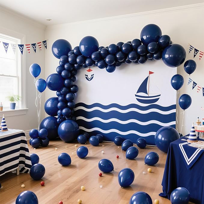 Navy Blue Balloons Latex Party Dark Blue 10 Pack 36 inch Round Navy Balloons - Image 3