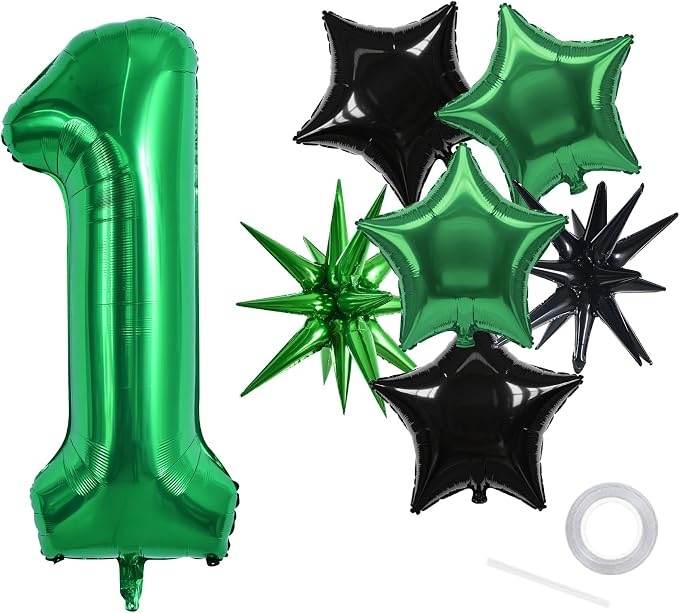 TONIFUL 1st Birthday Balloons Kit 40 Inch Dark Green Large Number 1 Balloon | by TONIFUL