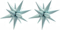 2*12 Pcs Light Blue Starburst Foil Balloons/32 Inch Metallic Spiky Star by baoonworlld