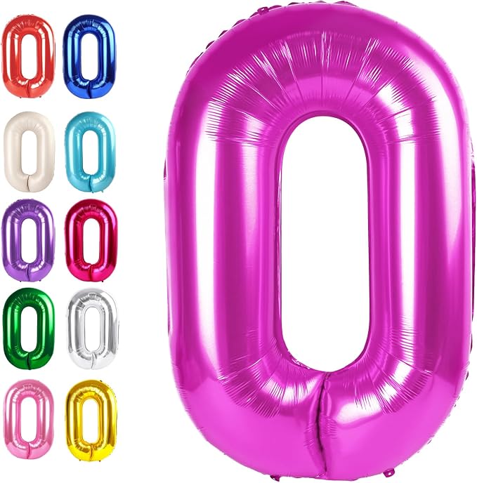 Rosy Purple Number 0 Balloon 40 inch, 0th Birthday Party Balloons Decoration | by Upgesy