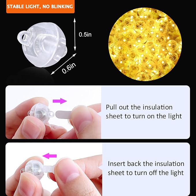 200PCs Mini Led Lights with Hooks, Long Standby Time Balloons Light - Image 3