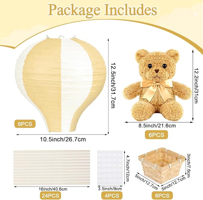 6 Sets Hot Air Balloon Decorations Table Centerpieces - Image 2