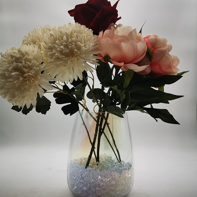 Fake Crushed Ice Cubes, Vase Fillers, 250 pcs 16*22 mm Fake crushed Ice Cubes Artificial Acrylic Crystal Rocks Diamonds for Vase Fillers, Party Favor, Wedding Decoration (0.86*0.62inch,Clear)