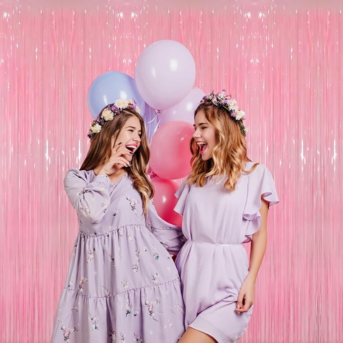 GOER 6.4 ft x 8.2 ft Foil Fringe Curtains Party Photo Backdrop Party Streamers - Image 7