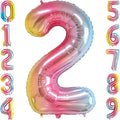 40" Rainbow Foil Number 2 Balloon by TNCDJKPA