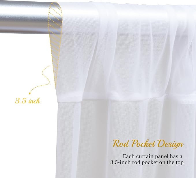 10x8ft White Tulle Backdrop Curtain - Image 5