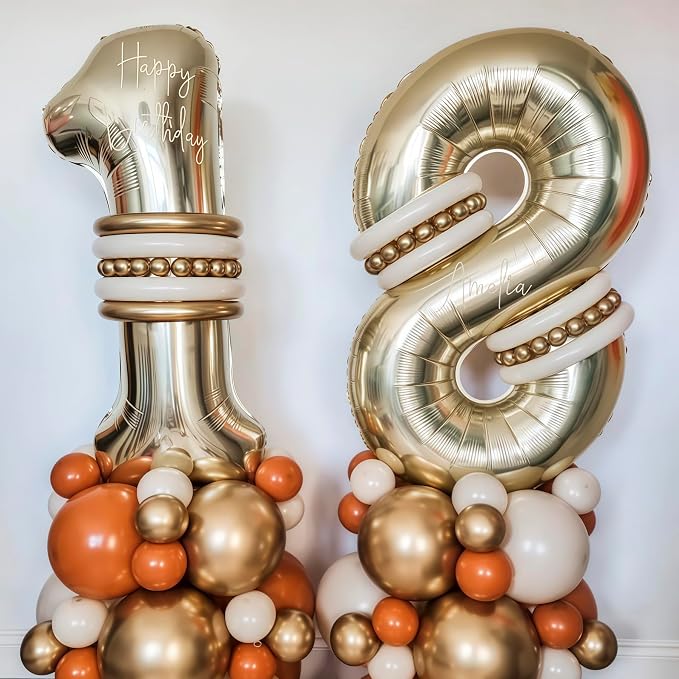 Champagne Gold 11 Balloon Number, 40 Inch Light Gold 11 Balloons Big Foil Mylar - Image 4