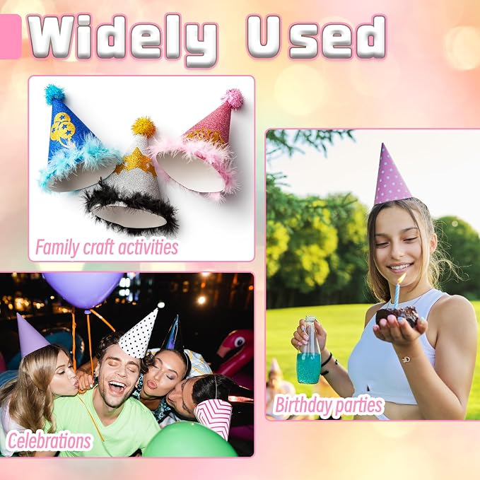 Woozettn 50 Pack White Paper Party Hats - Image 6