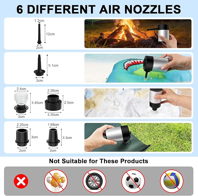 Philorn Portable Air Pump for Inflatables – 5200mAh Rechargeable Battery - Image 4