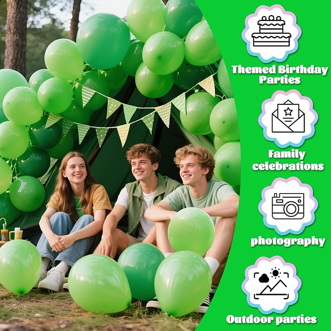 32 Pack 18 Inch Green Latex Balloons - Image 5