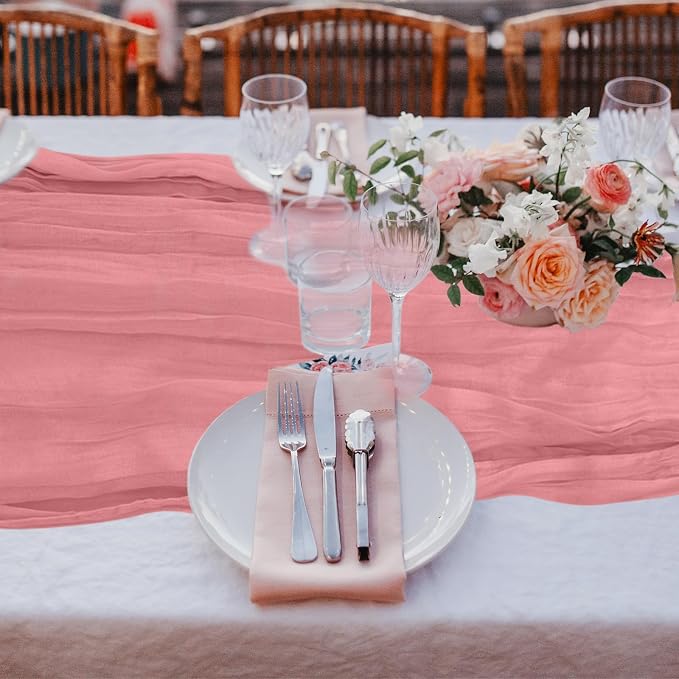 12 Pack Cheesecloth Table Runner, Runner Gauze Boho Wedding Decor Romantic - Image 6