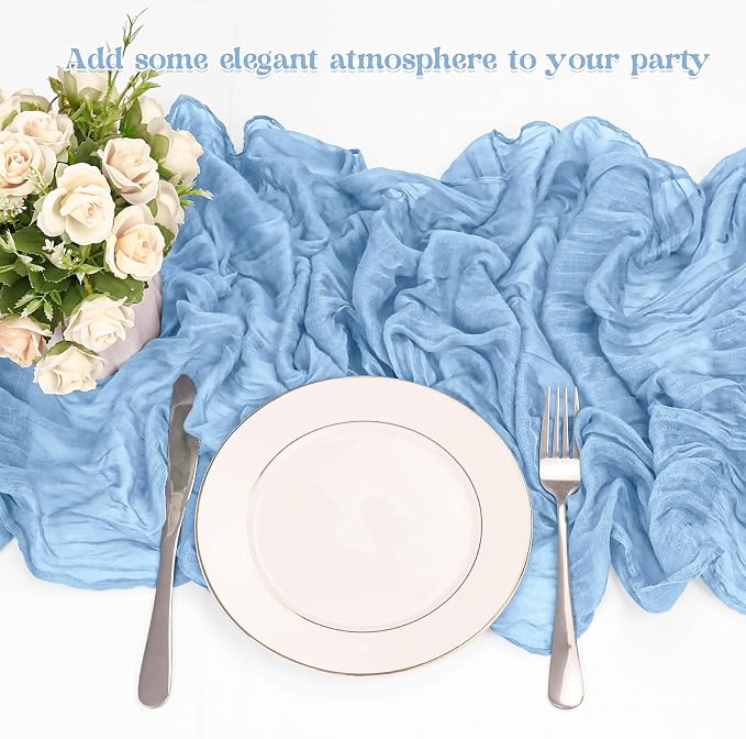 10 Pack Cheesecloth Table Runner 10FT Boho Gauze Rustic Fabric Table Runner - Image 5