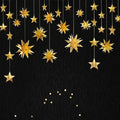 pinkblume Gold Party Decorations Star Garlands Streamer Gold 3D Stars Metallic by pinkblume