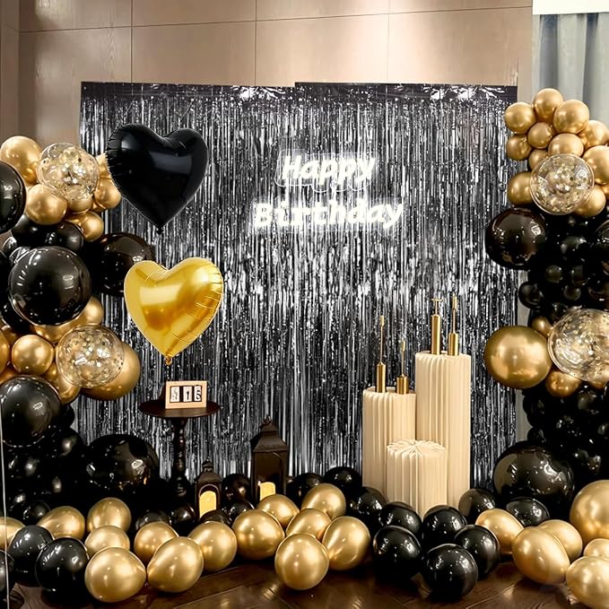 Black and Gold Balloons Garland Arch Kit - Image 6