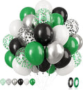 Dark Green Balloons Set, Confetti & Metallic Silver Latex by BIAPIAN