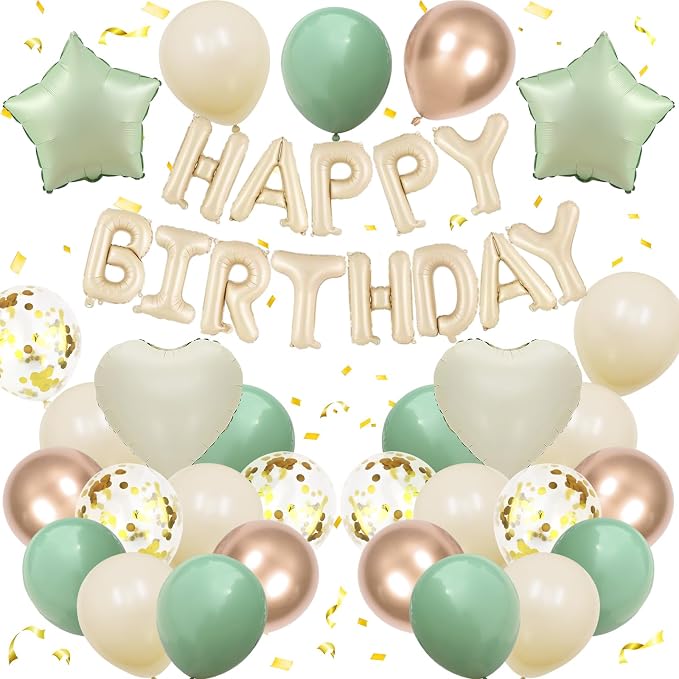 Sage Green Birthday Decorations by BTZO