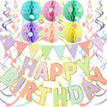 Fecedy Macaron Superlarge Alphabet Happy Birthday Banner Colorful Flag Bunting by FECEDY