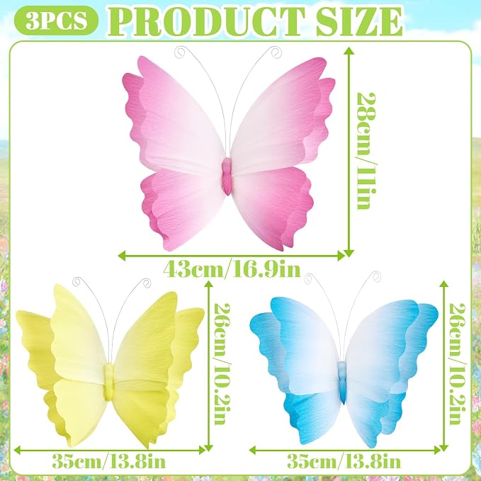 3D Hanging Butterfly Decorations, Butterfly Birthday Party Decorations - Image 2