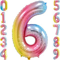 40" Rainbow Foil Number 6 Balloon by TNCDJKPA