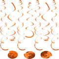24 PCS Orange Hanging Swirl, Sparkle Ceiling Decorations, Plastic Streamer by PatiCool