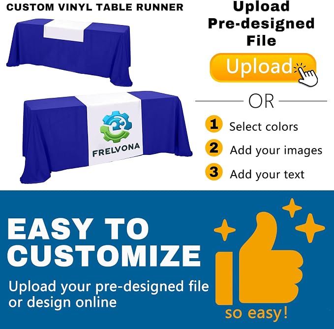 Custom Table Runner with Business Logo 13 in x 72 in, Customzied Banner and - Image 4