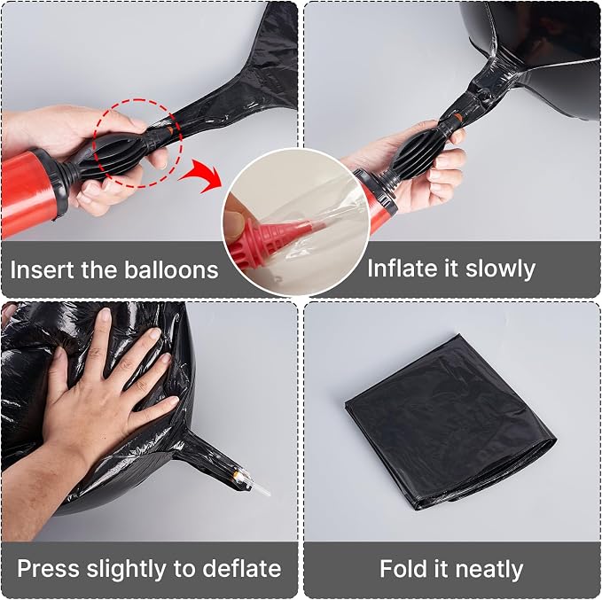 PartyWoo Black Large Giant Foil 4D Balloons 20pcs Different Sizes | 22 15 10 - Image 5