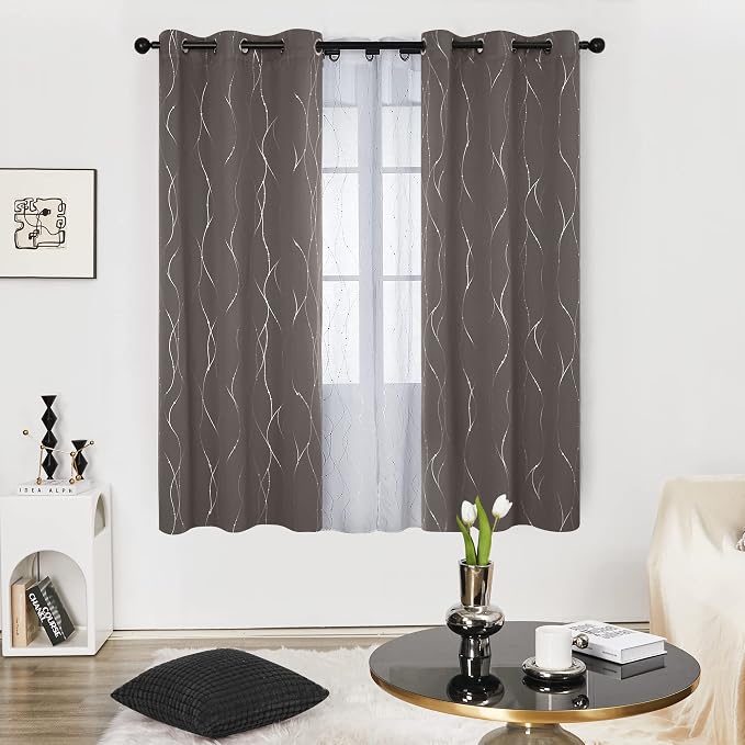 Deconovo Blackout Curtains for Bedroom and Living Room, 72 Inch Length - Image 2