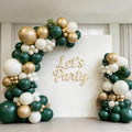 143pcs Emerald Green White Gold Balloon Garland Arch Kit Dark Green White Gold by Unknown