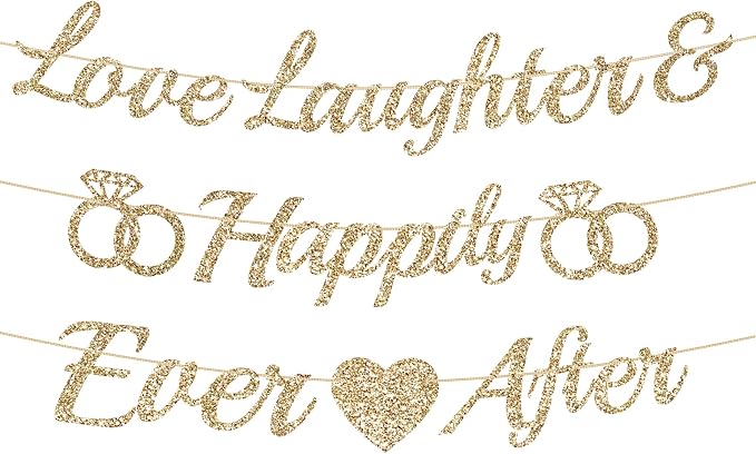 Alynta Pre-Strung Love Laughter & Happily Ever After Banner Bridal Shower | NO by Alynta