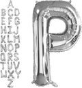 40 Inch Silver Letter P Balloons, DIY Phrase Foil Alphabet Letter P Balloons by LHOAVWE